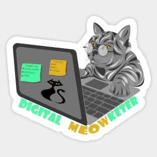 Digital Meowketer Sticker